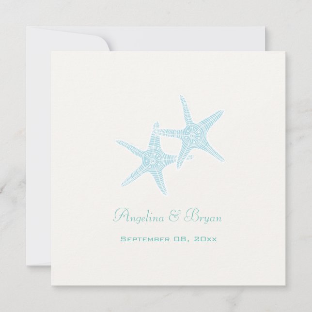 Invitation de mariage Starfish Beach (Devant)