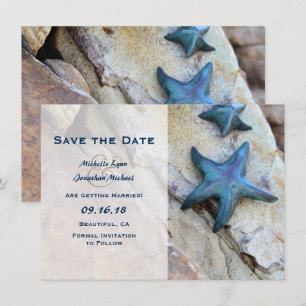 Invitation de mariage Starfish Beach Rocks Save th