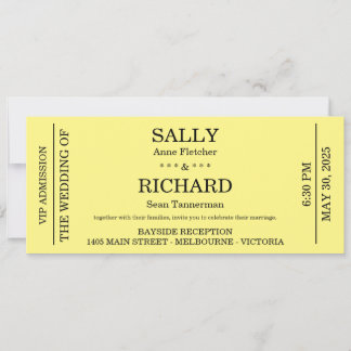 Invitation de mariage (style billet de concert)