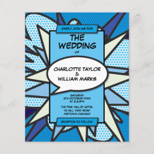 Invitation de mariage sur bande dessinée moderne e
