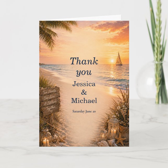 Invitation de mariage sur la plage (Devant)