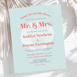 Invitation de mariage sur la plage à petit budget 