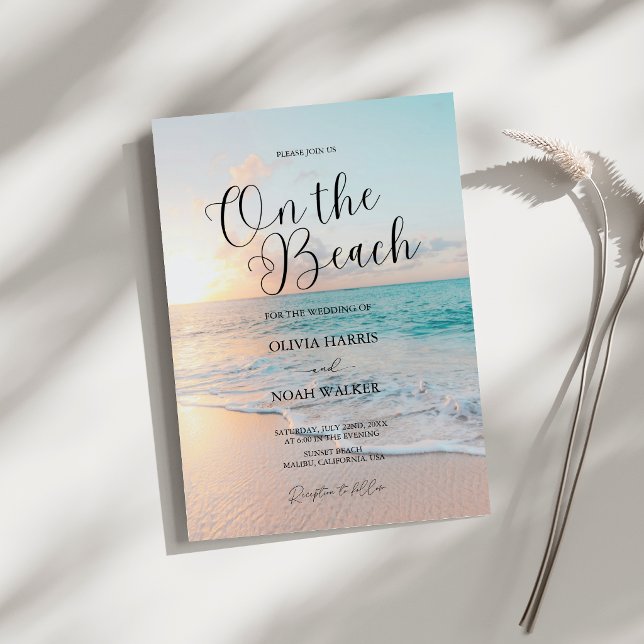 Invitation de mariage sur la plage soleil et océan (Créateur téléchargé)