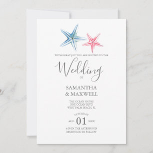Invitation de mariage sur la plage - Starfish