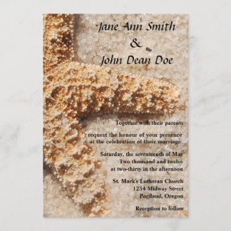 Invitation de mariage sur la plage : Starfish in S