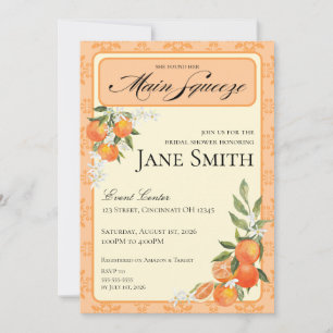 Invitation de mariage sur le thème Orange