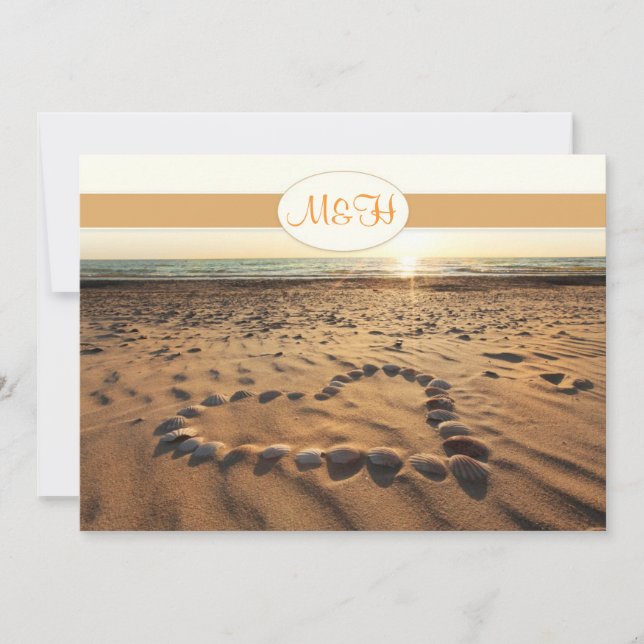 invitation de mariage sur plage (Devant)