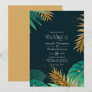 Invitation de mariage sur une plage tropicale
