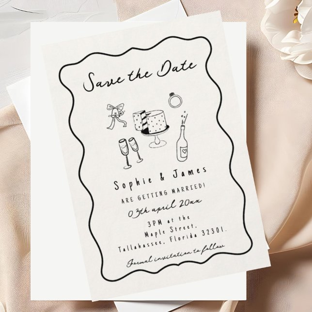 Invitation de mariage tendance avec gribouillis de (Créateur téléchargé)