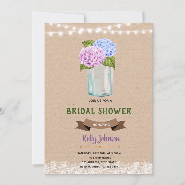 Invitation de mariage thème floral (Devant)