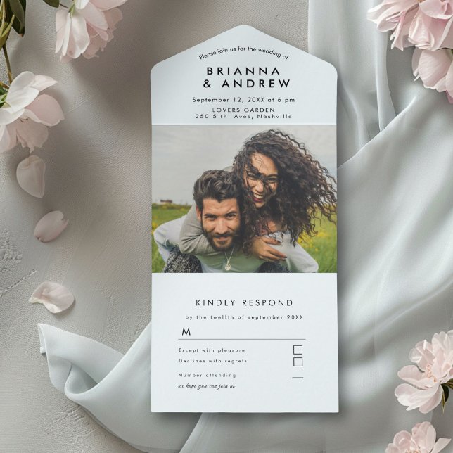 Invitation de mariage tout-en-un (Modern photo all in one wedding card invitation)