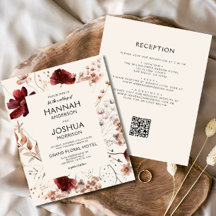 Invitation de mariage tout-en-un à fleurs sauvages