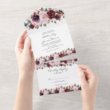 Invitation de mariage tout-en-un automne floral ro