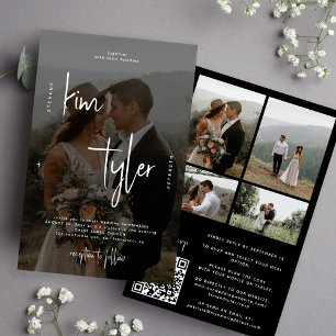Invitation de mariage tout-en-un en collage photo 