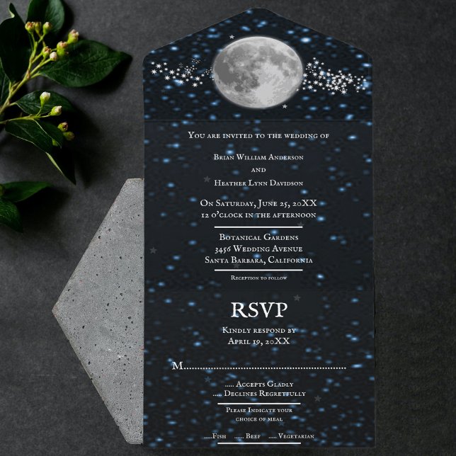 Invitation de mariage tout en un lunaire (Créateur téléchargé)
