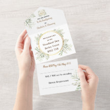 Invitation de mariage | Tout en un | RSVP | Handfa
