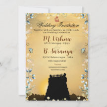 Invitation de mariage traditionnelle tamoule indie