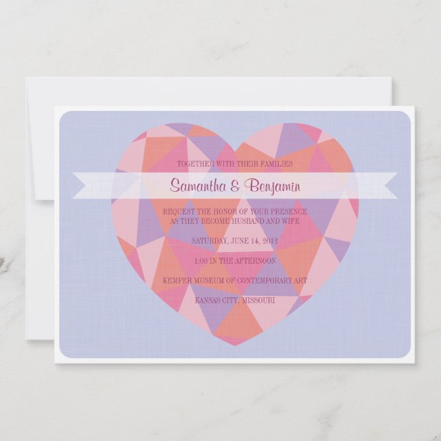 Invitation de mariage Triangle Heart (Devant)