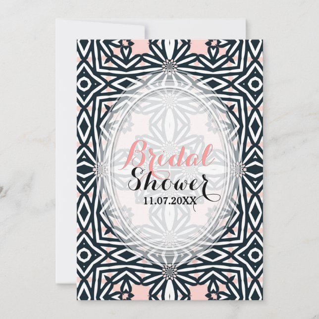 Invitation de mariage Tribal Celtique Noir et Blan (Devant)