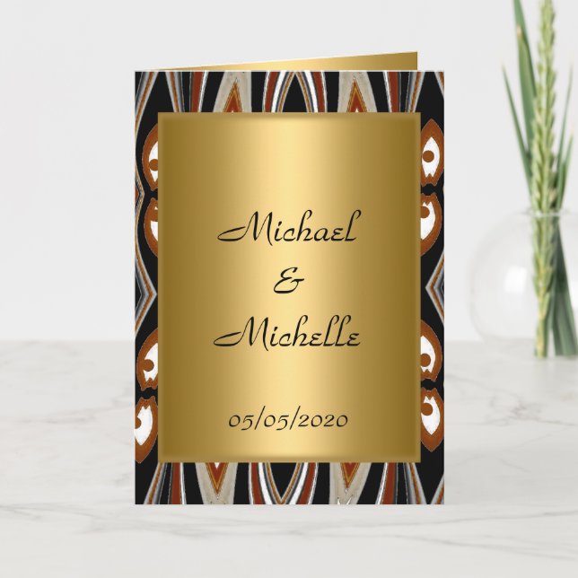 Invitation de mariage tribal or (Devant)