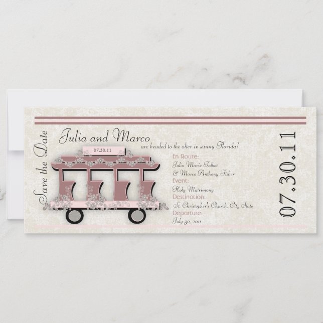 Invitation de mariage Trolley (Devant)