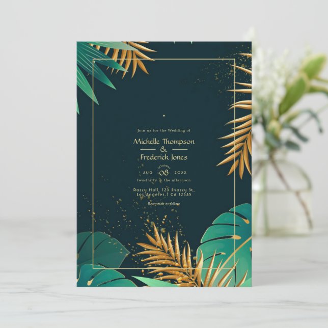 Invitation de mariage tropical (Debout devant)