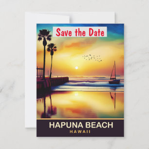 Invitation de mariage tropical à Hapuna Beach Hawa