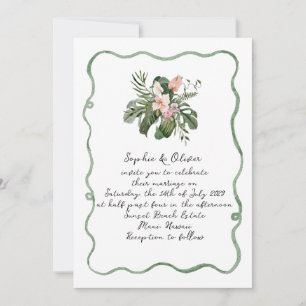 Invitation de mariage tropical de destination