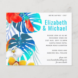 Invitation de mariage tropical des Feuilles Abstra