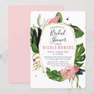 Invitation de mariage tropical floral