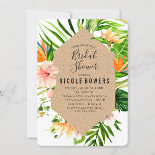 Invitation de mariage tropical floral