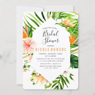 Invitation de mariage tropical floral