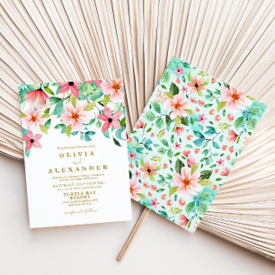 Invitation de mariage tropical floral de plage