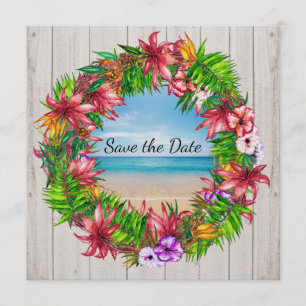 Invitation de mariage tropicale florale de plage j