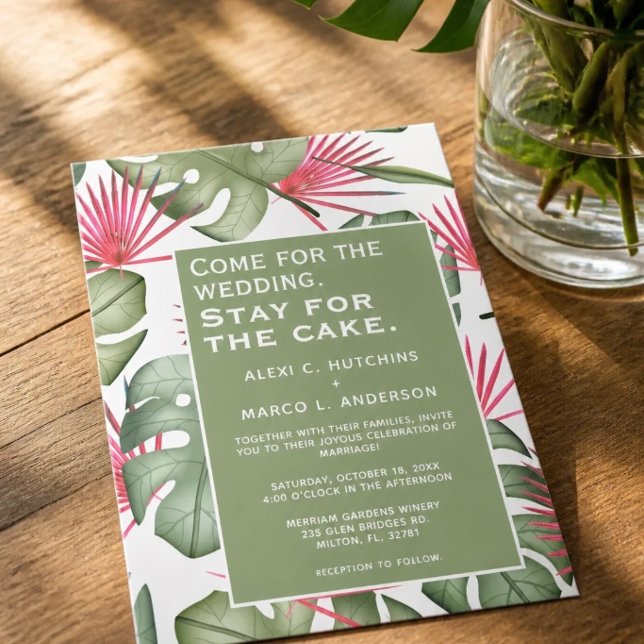 Invitation de mariage tropicale humoristique (Créateur téléchargé)