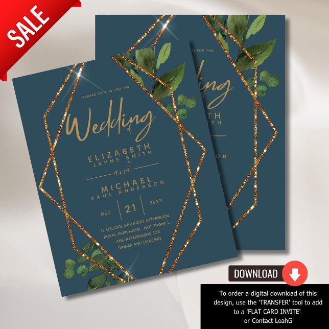 Invitation de mariage Turquoise à faible budget Pe (Créateur téléchargé)