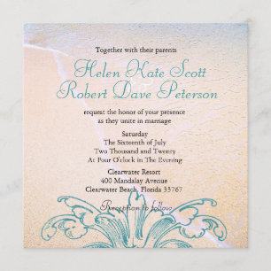 Invitation de mariage Turquoise de la mer Vintage