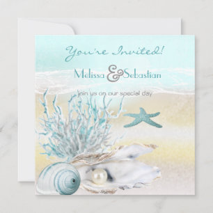 Invitation de mariage Turquoise Dream Shore Beach