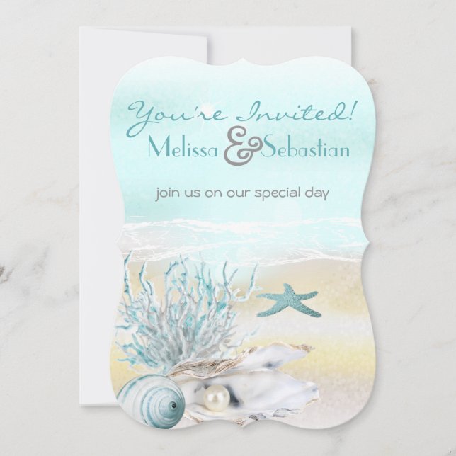 Invitation de mariage Turquoise Dream Shore Beach (Devant)