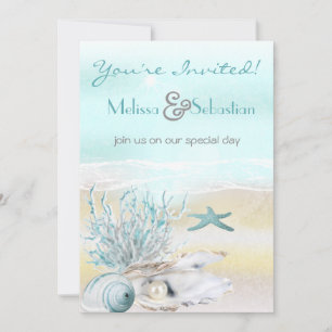 Invitation de mariage Turquoise Dream Shore Beach