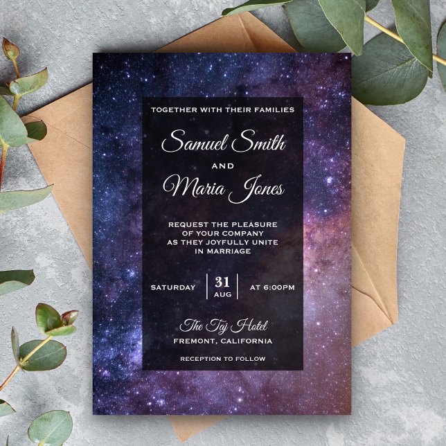Invitation de mariage Univers Galaxie Espace Cosmi (Créateur téléchargé)