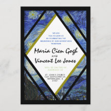 Invitation de mariage Van Gogh Nuit étoilée