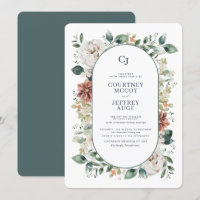 Invitation de mariage végétal d'hiver