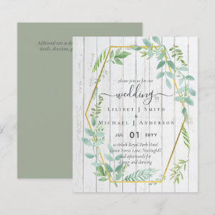 Invitation de mariage vert budget