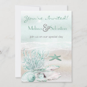 Invitation de mariage vert Dream Shore Beach