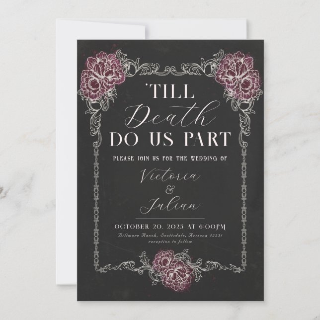 Invitation de mariage victorien gothique (Devant)