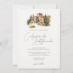 Invitation de mariage - Villa toscane en Aquarelle