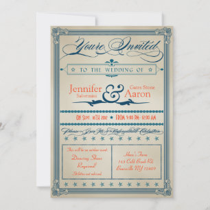 Invitation de mariage vintage