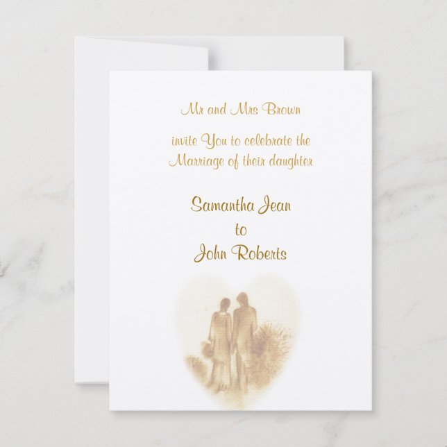 Invitation de mariage vintage (Devant)