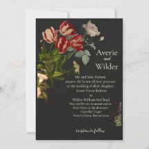 Invitation de mariage vintage avec un motif floral